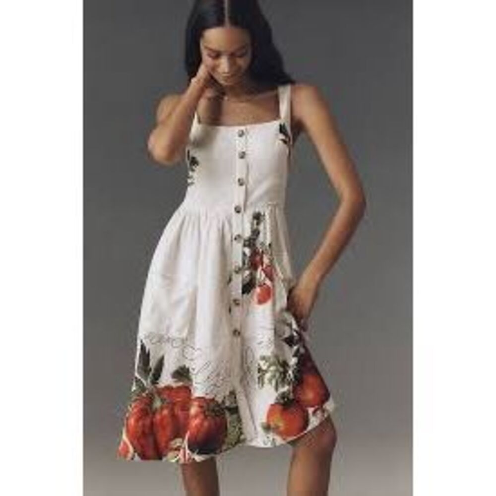 🔥NOT AVAILABLE 🔥Maeve/ Anthropologie Button-Front Fit & Flare Midi Dress